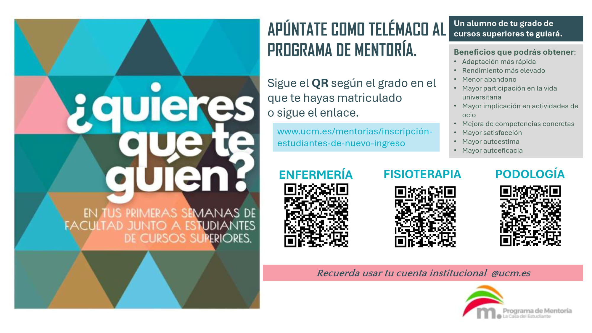 Programa de Mentorías. Abierto plazo de inscripción